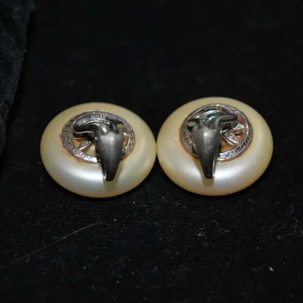 Faux Pearl Ciner Clip-on Costume Earrings - image 5