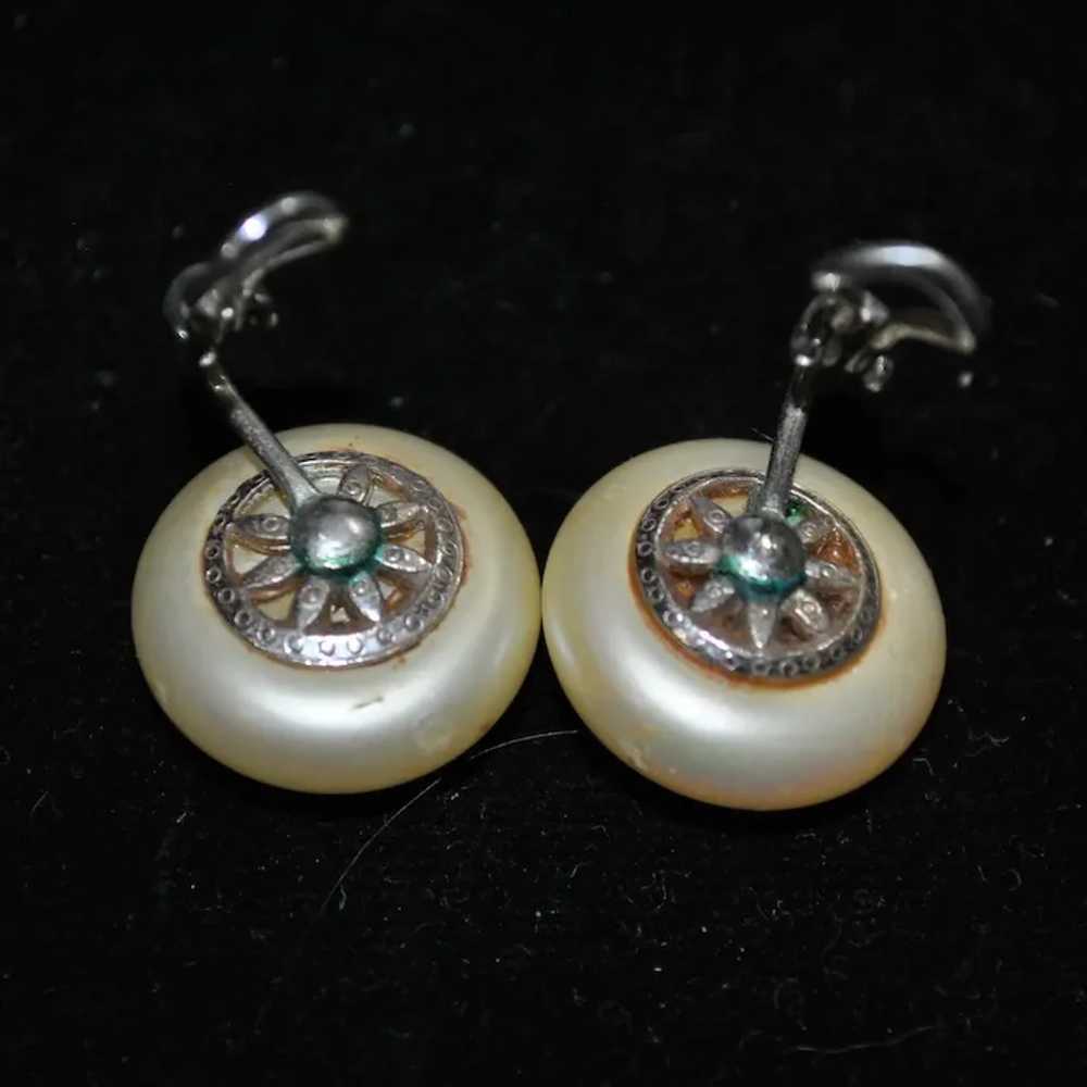 Faux Pearl Ciner Clip-on Costume Earrings - image 6