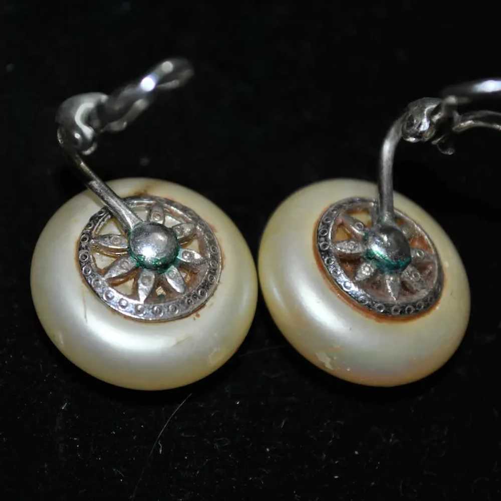 Faux Pearl Ciner Clip-on Costume Earrings - image 7
