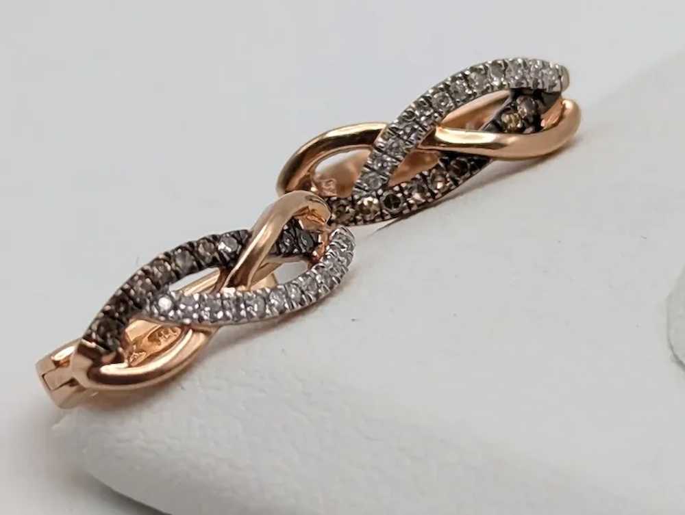 10k Rose Gold .20 ctw Diamond Twisted Infinity Hu… - image 10