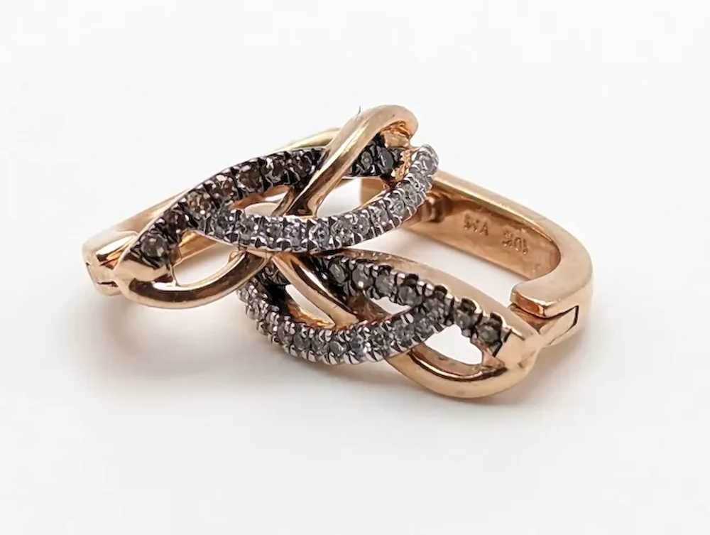 10k Rose Gold .20 ctw Diamond Twisted Infinity Hu… - image 3