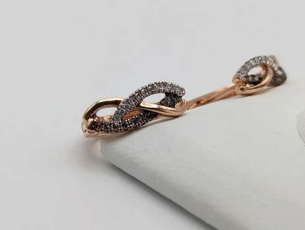 10k Rose Gold .20 ctw Diamond Twisted Infinity Hu… - image 7