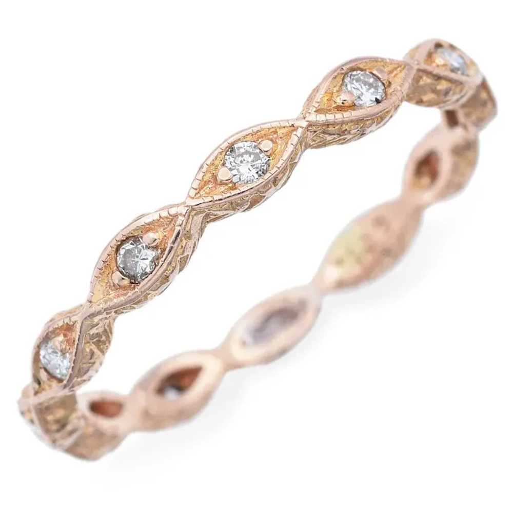 Estate 18K Yellow Gold Diamond Twist Eternity Ban… - image 2