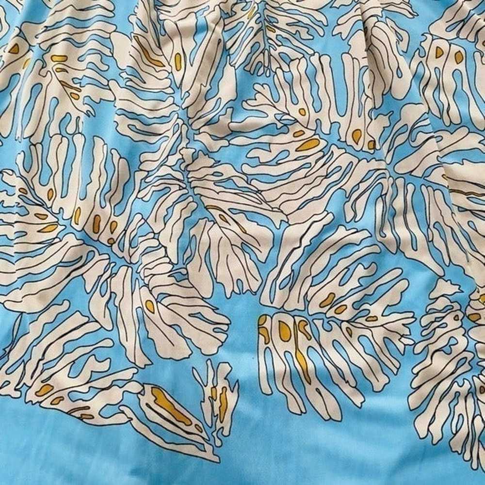 Olian baby blue palm print dress size L - image 2
