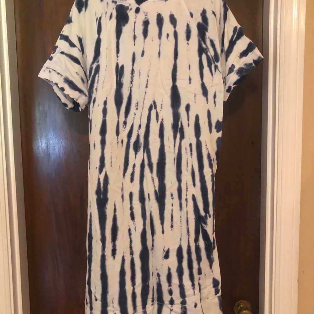 Chicos Size 3 Blue and White TShirt Dress with si… - image 5