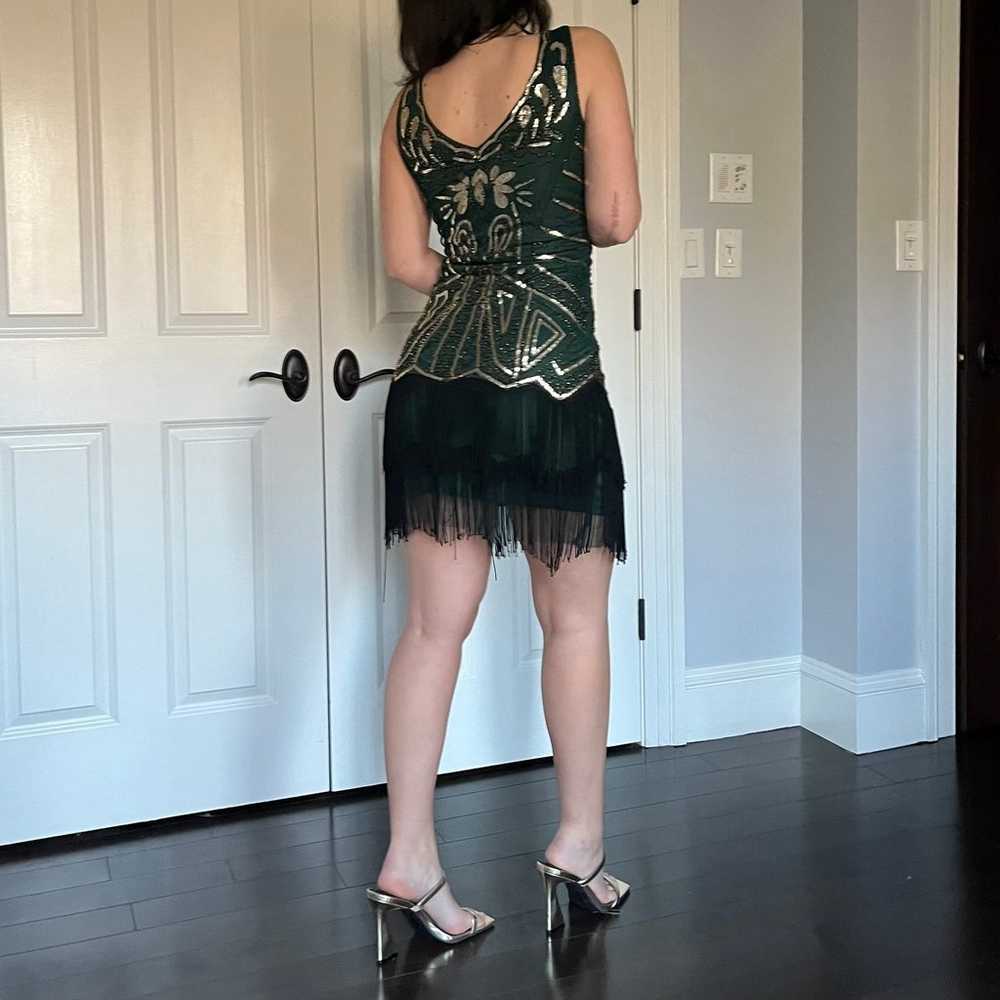 Babeyond Green Flapper Dress Size Small - image 2