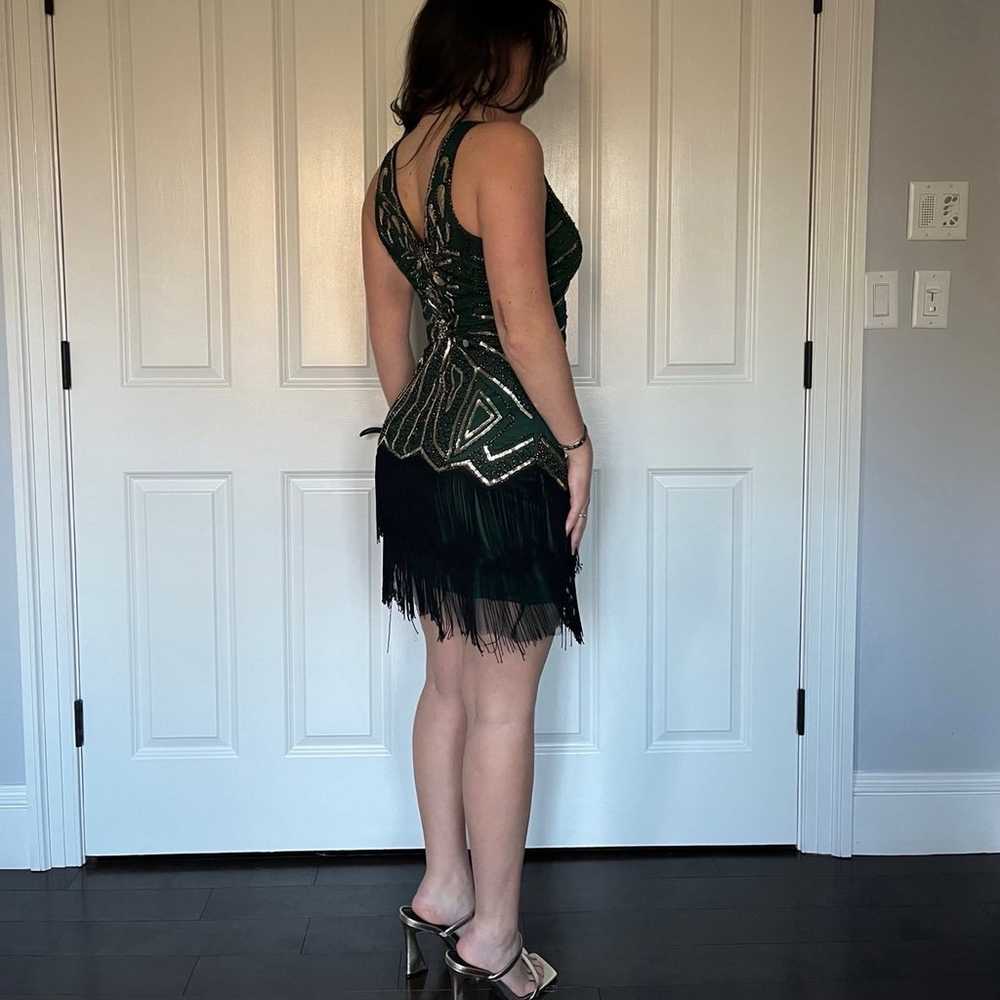 Babeyond Green Flapper Dress Size Small - image 4