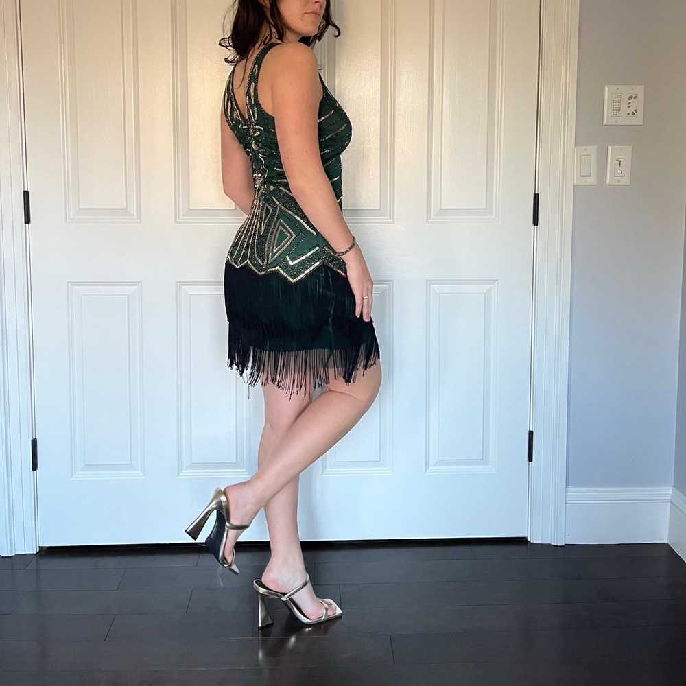 Babeyond Green Flapper Dress Size Small - image 5