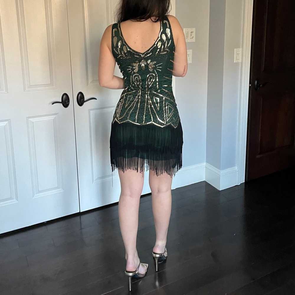 Babeyond Green Flapper Dress Size Small - image 6
