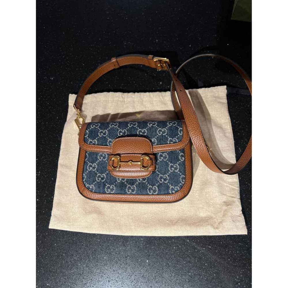 Gucci Horsebit 1955 Flap cloth handbag - image 4