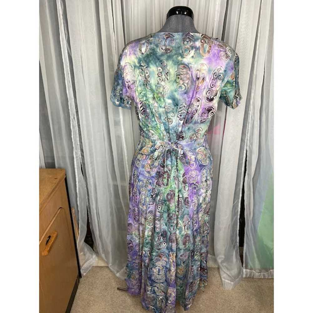 maxi dress purple green abstract 1990s - image 4