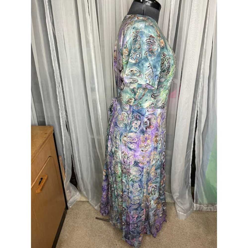 maxi dress purple green abstract 1990s - image 7