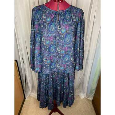 Vintage 1980s blouson dress Paisley - image 1