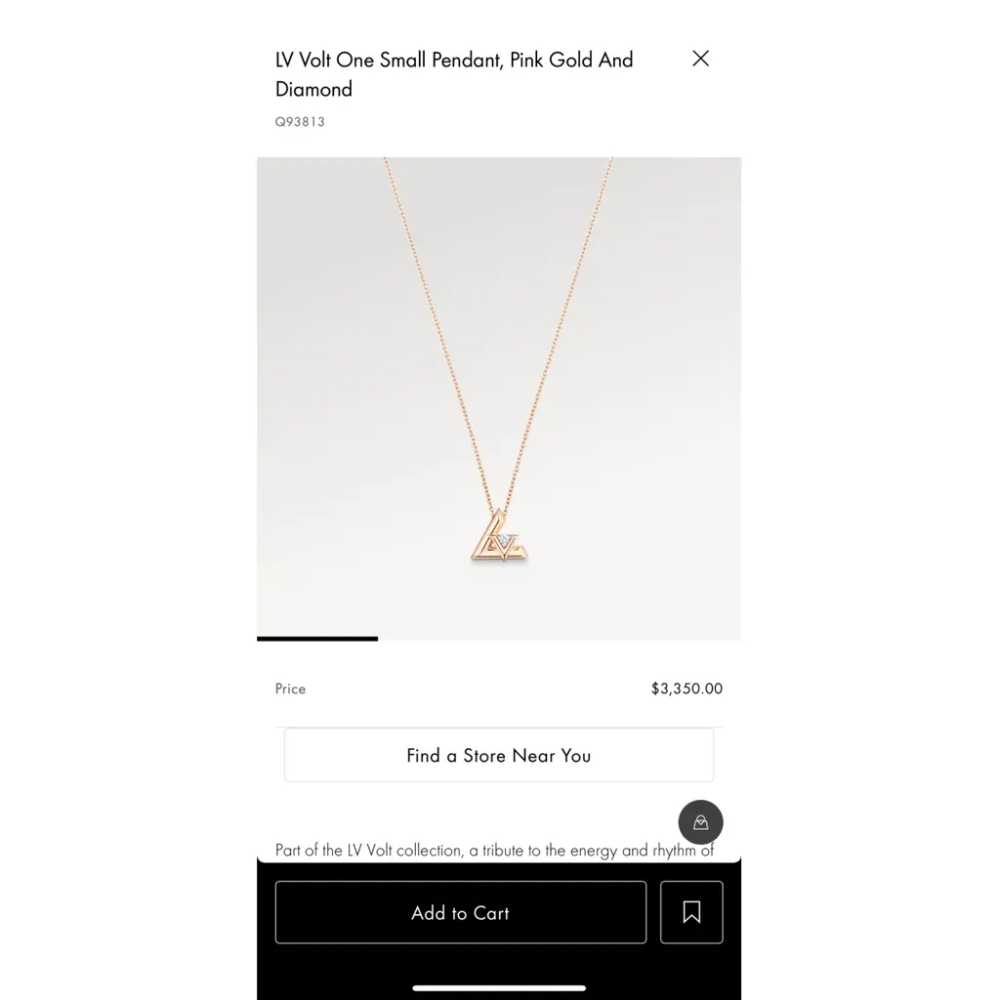 Louis Vuitton Lv Volt One pink gold necklace - image 8