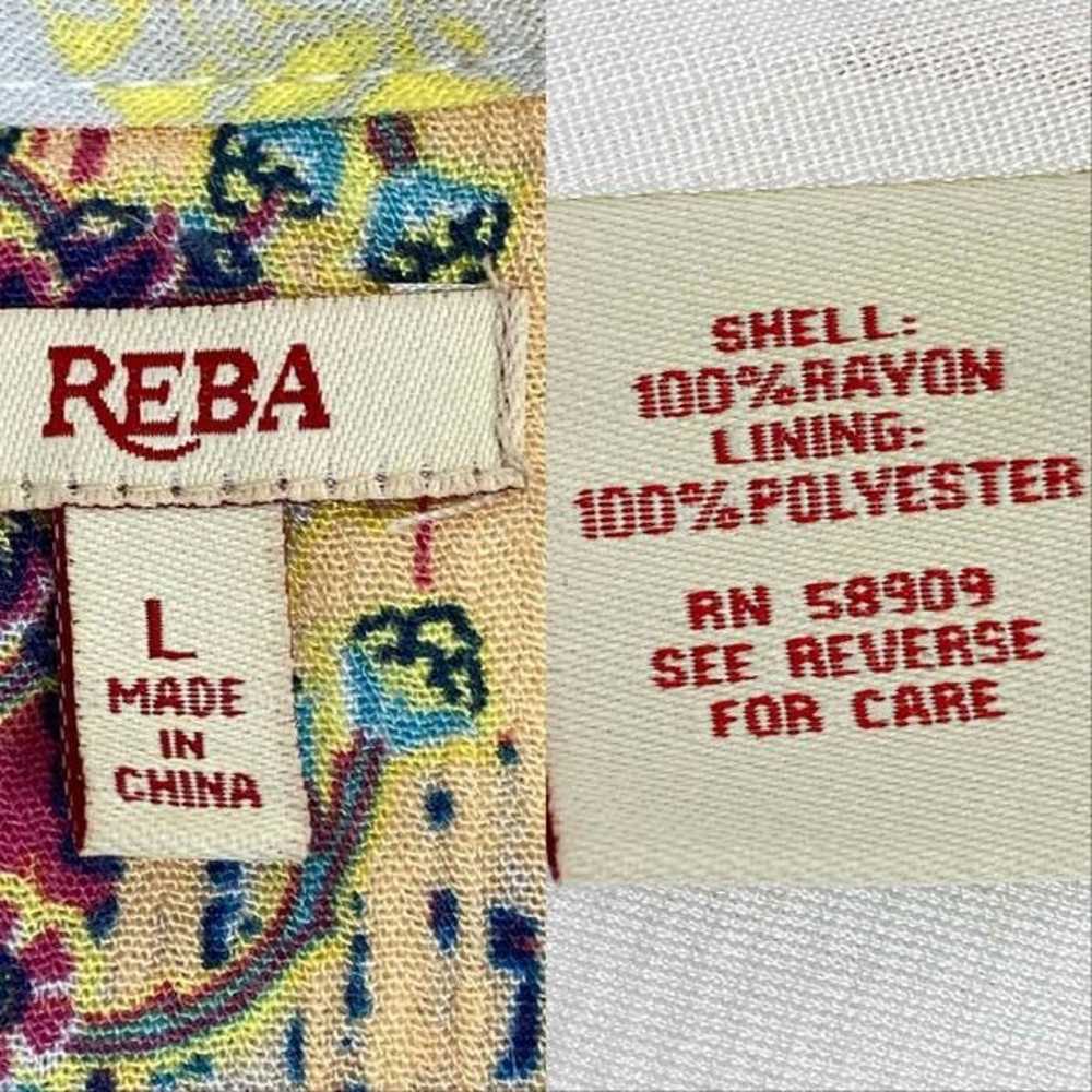 Reba Patchwork Look Printed Tiered Bell Sleeve Mi… - image 10