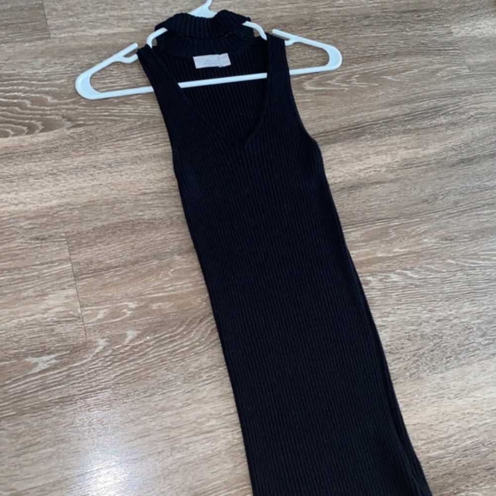 LF Rumor Boutique Ribbed Knit Little Black Dress - image 2