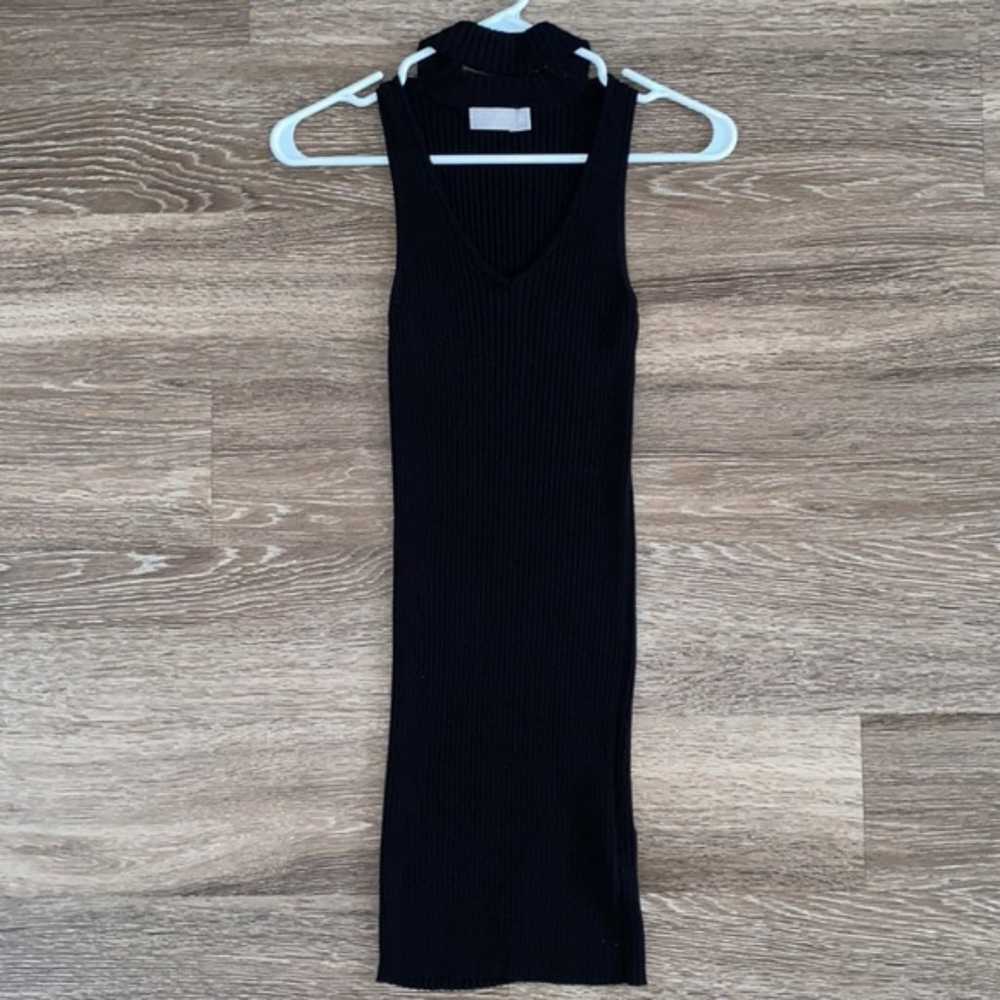 LF Rumor Boutique Ribbed Knit Little Black Dress - image 3