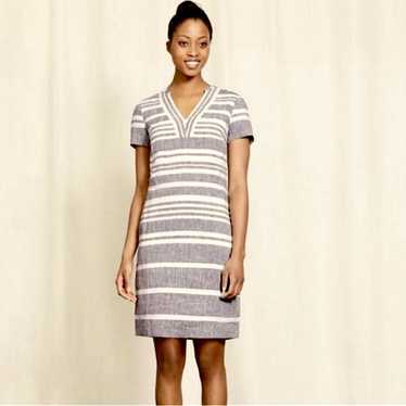Boden Rosemary Dress Striped Linen Blue White Siz… - image 1