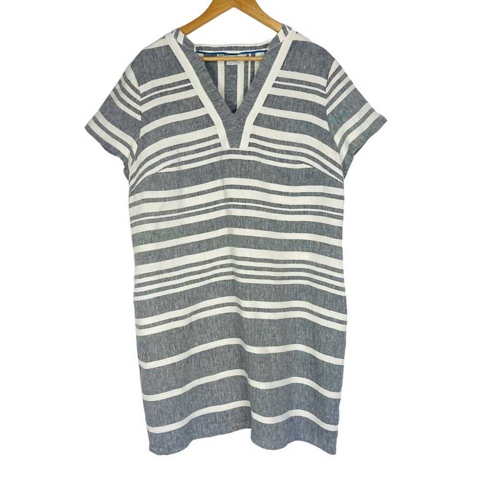 Boden Rosemary Dress Striped Linen Blue White Siz… - image 3
