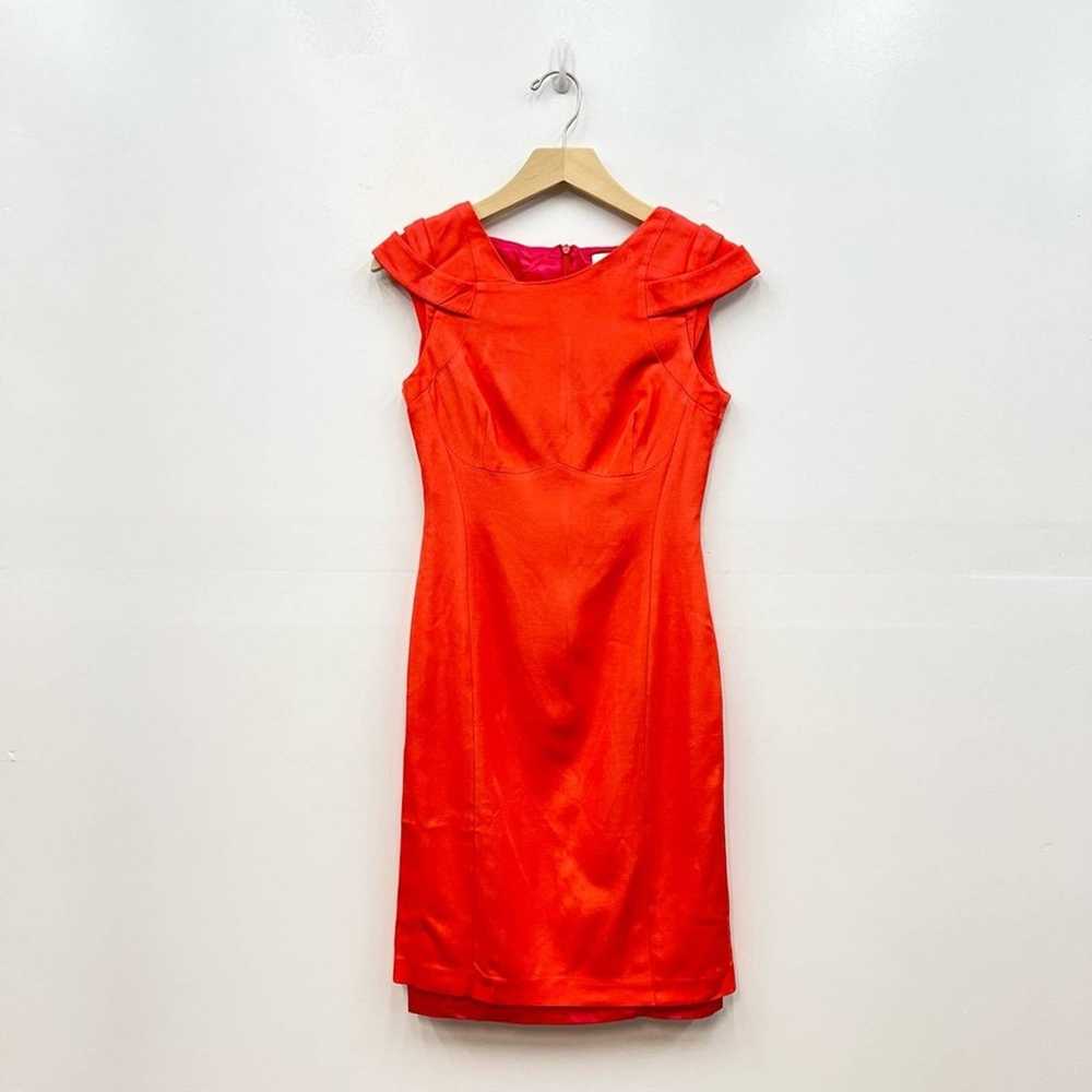 REISS Fiorella Cap Sleeve Sheath Dress in Burnt O… - image 2