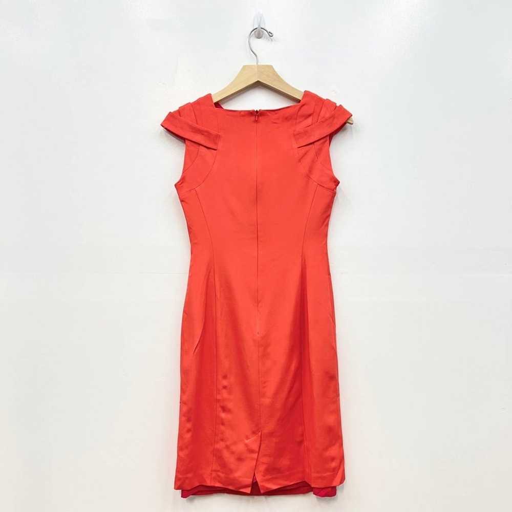 REISS Fiorella Cap Sleeve Sheath Dress in Burnt O… - image 3