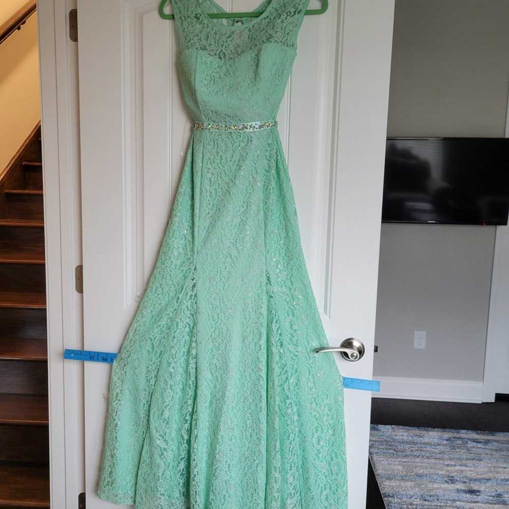 Green Dress prom sz 3 - image 3