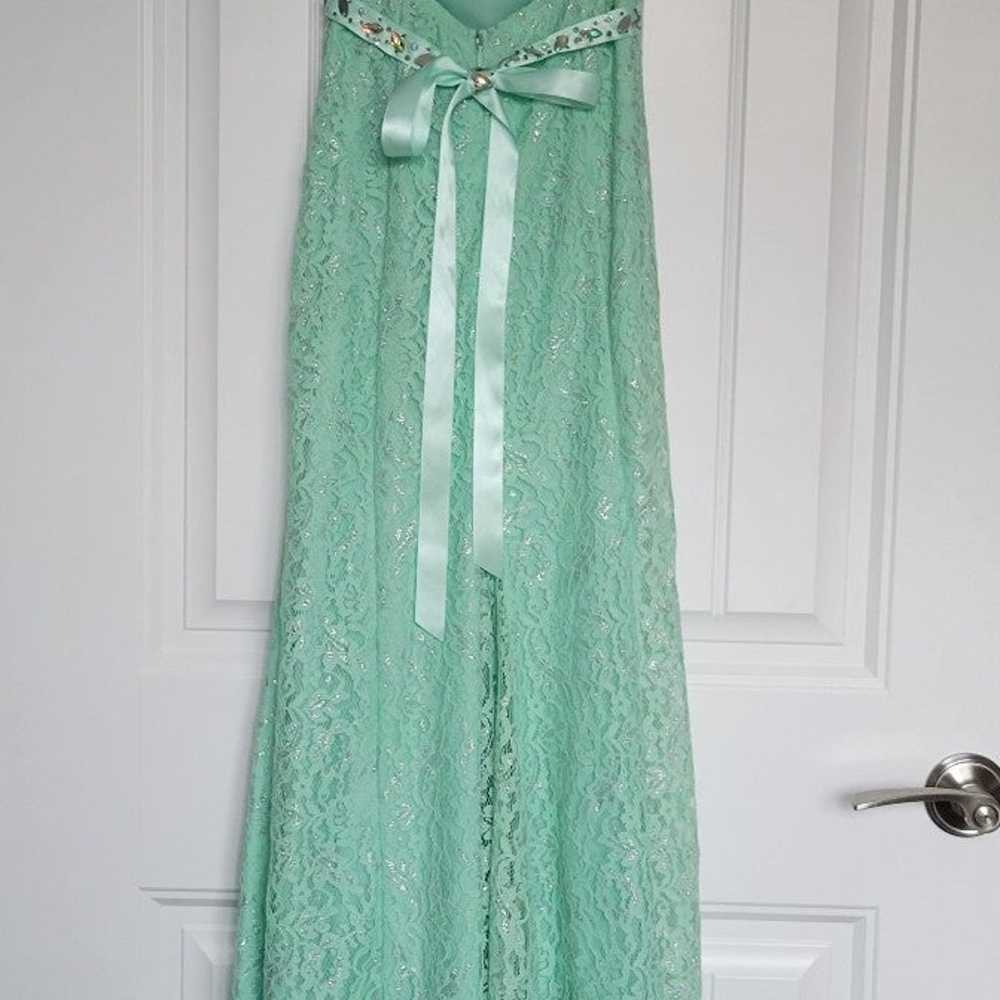 Green Dress prom sz 3 - image 4