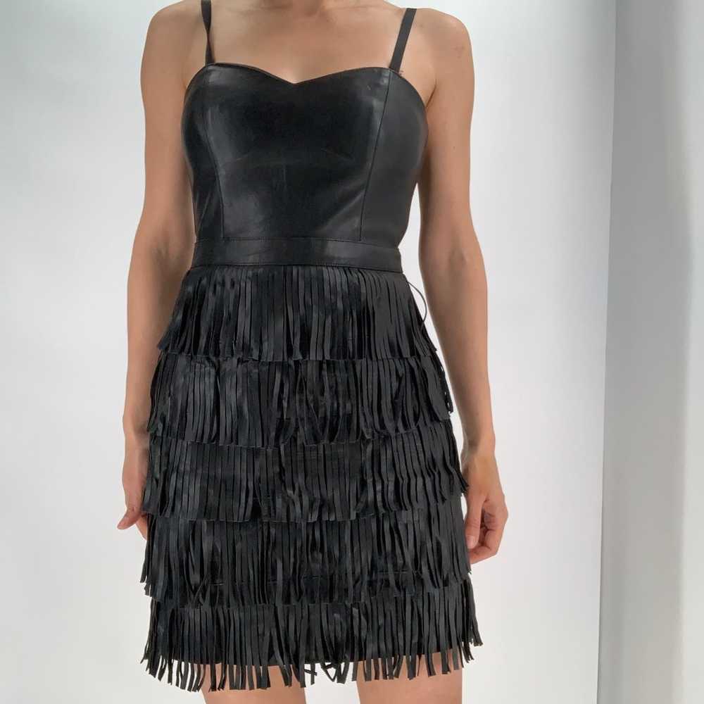 GUESS faux leather corset fringe mini party dress… - image 3