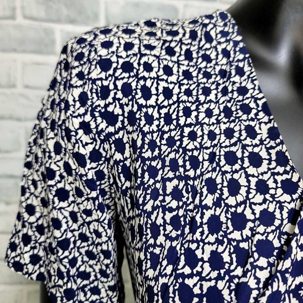 Vintage 40s 50s Semi Sheer Navy White Floral Day … - image 3