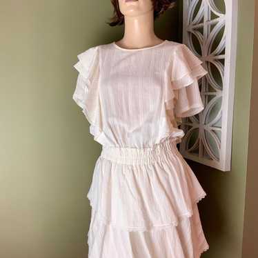 Shabby Chic white cotton gorgeous dress size smal… - image 1