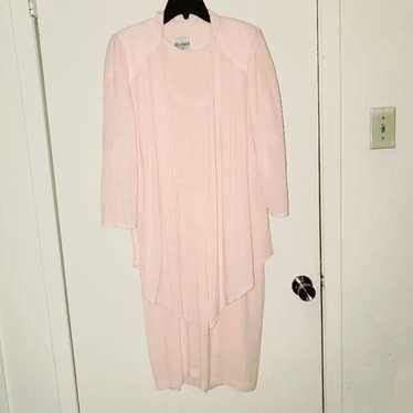 VTG DQ Fashions LTD Pink Dress & Cardigan … - image 1