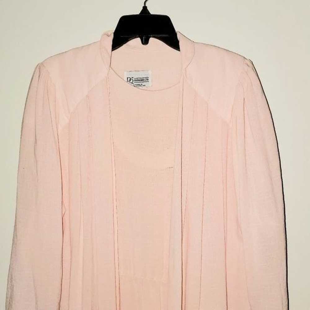 VTG DQ Fashions LTD Pink Dress & Cardigan … - image 4