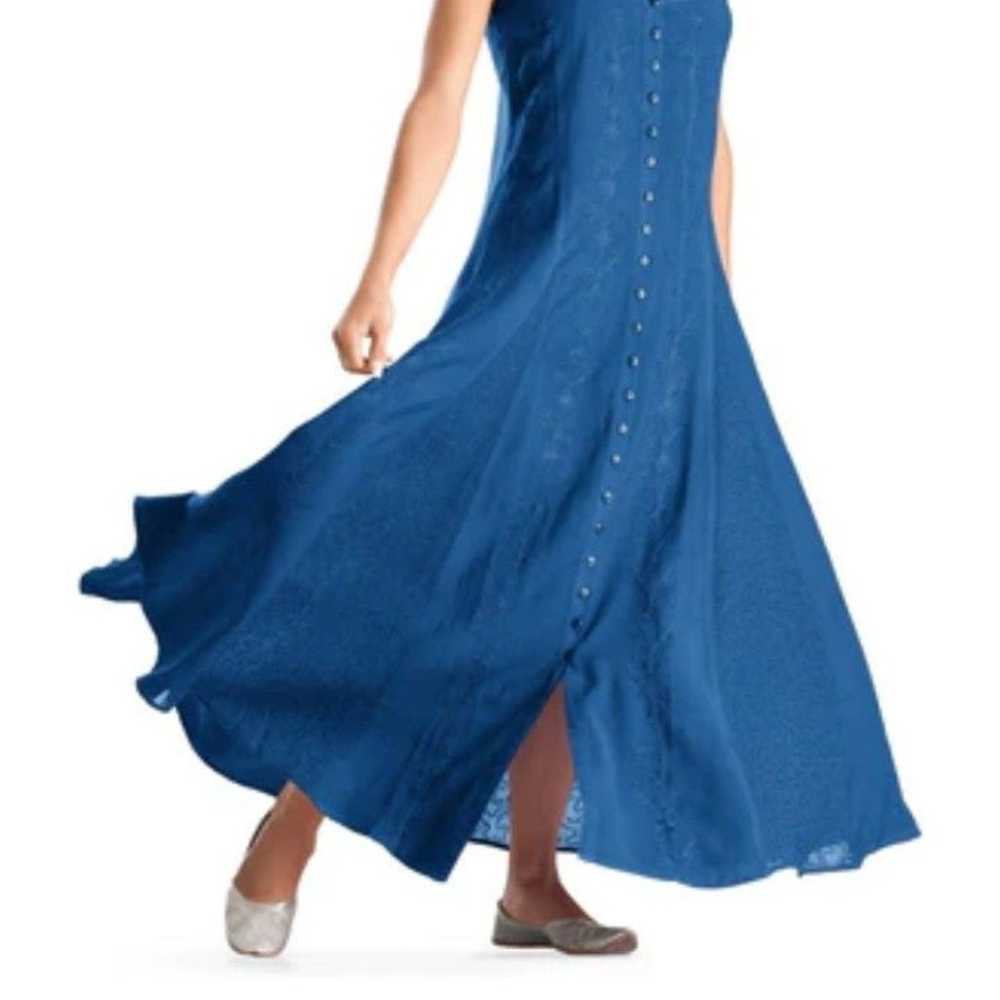 Holy Clothing "Julie" Blue Buttoned Maxi Dress Si… - image 1
