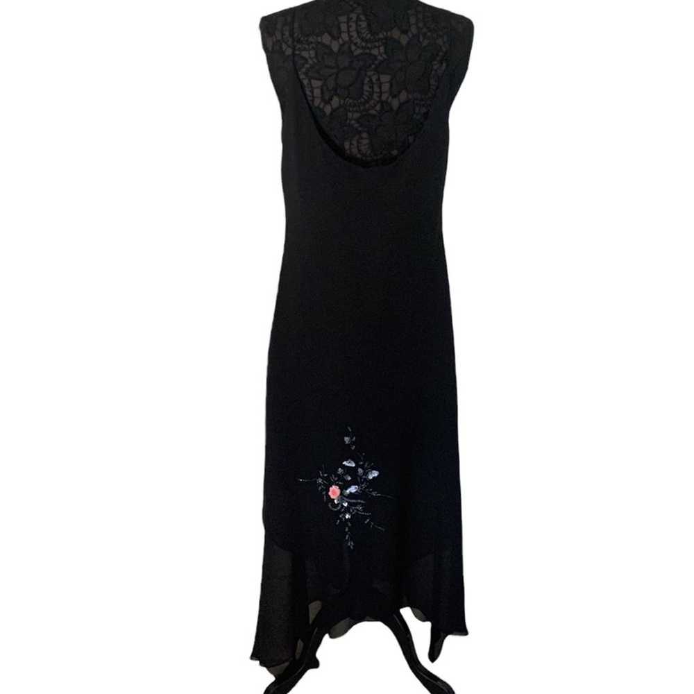 May Queen Black Maxi Formal Dress with Hand Made … - image 2