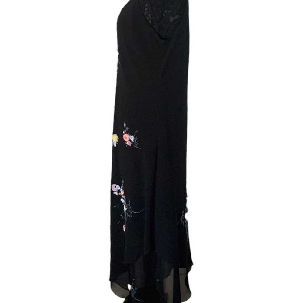 May Queen Black Maxi Formal Dress with Hand Made … - image 6