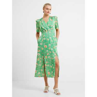 French Connection Camille Green Floral Wrap Midi D