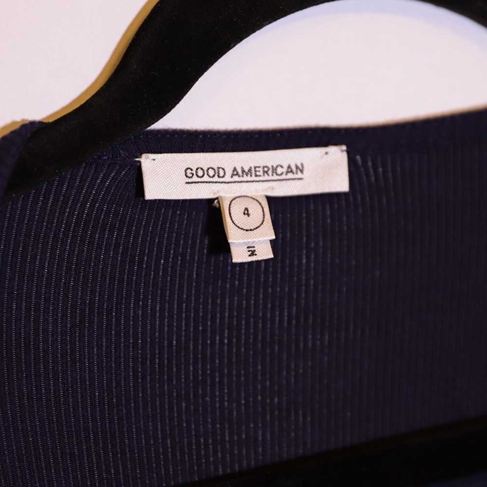 Good American Ribbed Knit Stretch V Neck Midi Sli… - image 2