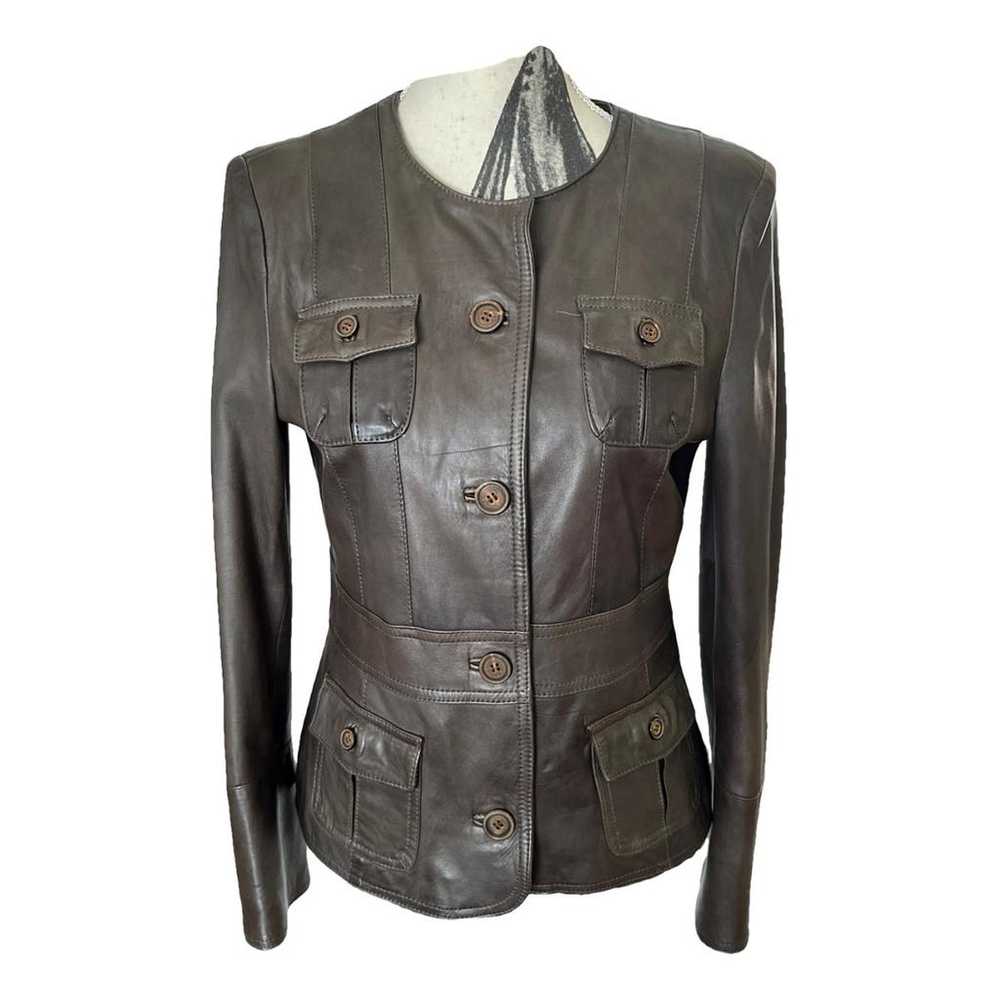 Bruno Magli Leather biker jacket - image 1