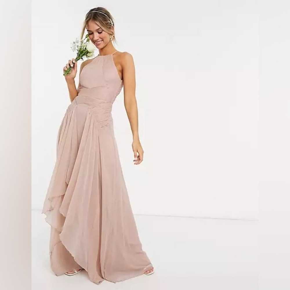 ASOS Design Bridesmaid Pink Blush Pinny Ruched Bo… - image 2