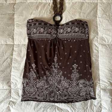 brown paisley halter top