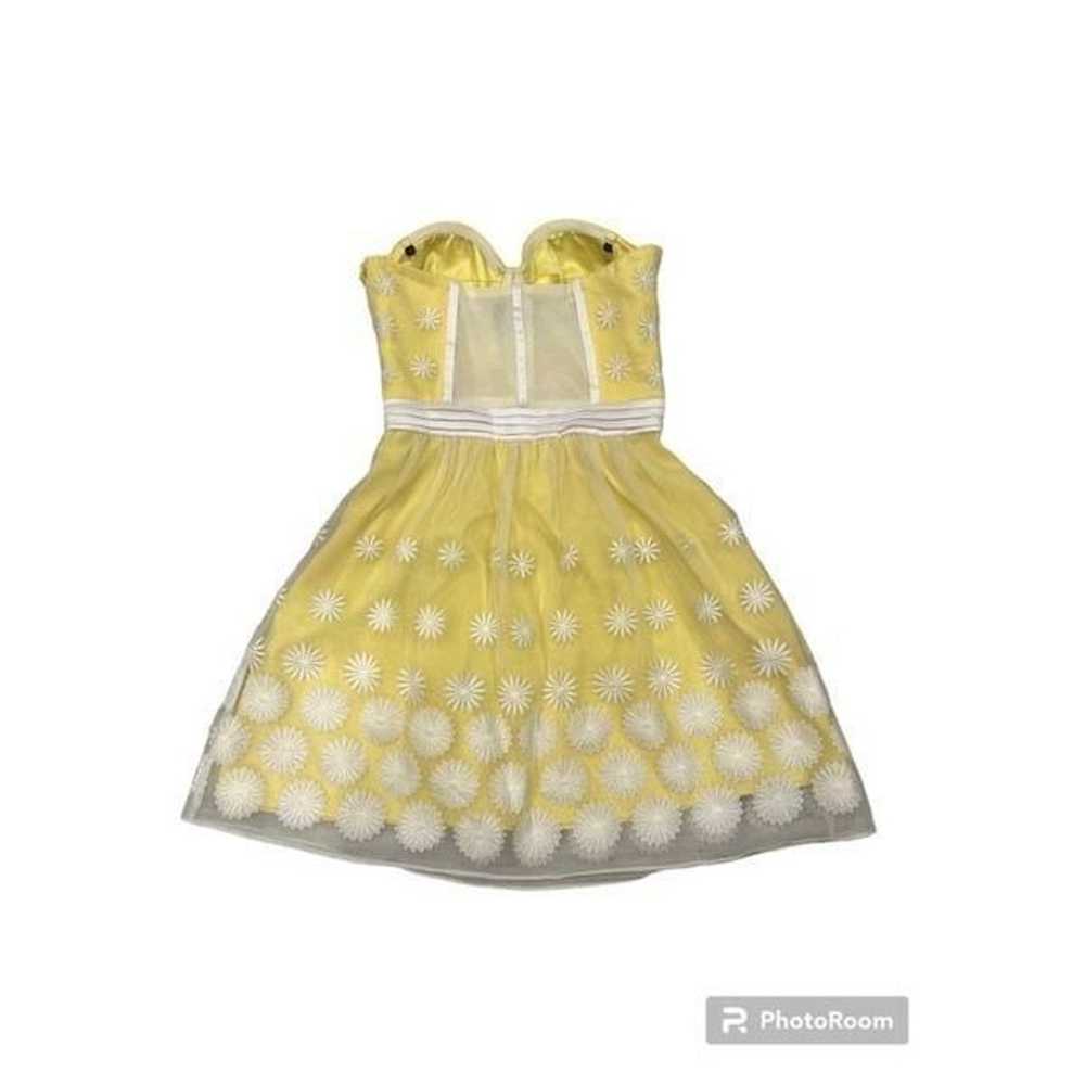 Vintage Bebe Barbie Yellow Organza Embroidered Da… - image 3