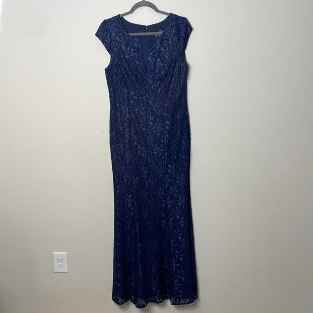 Alex Evenings Blue Lace Gown Size 12 - image 1