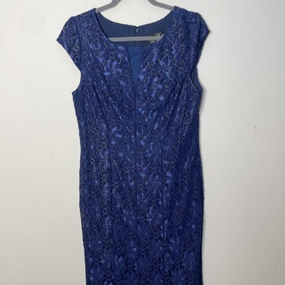 Alex Evenings Blue Lace Gown Size 12 - image 2