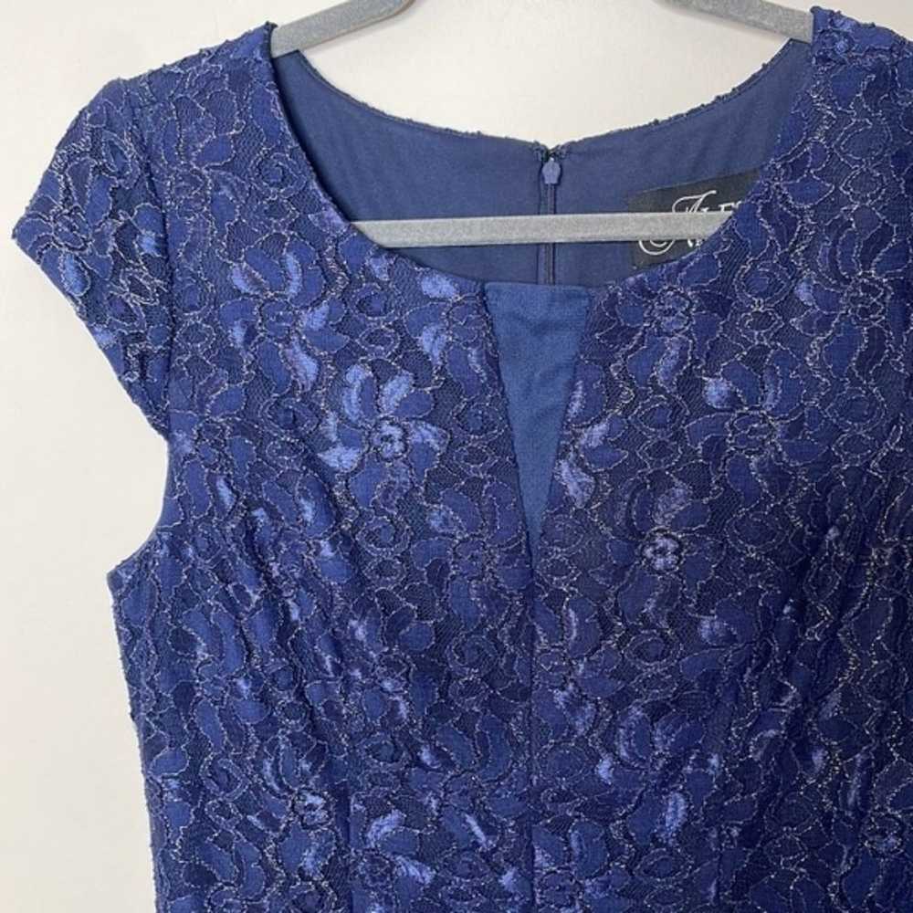 Alex Evenings Blue Lace Gown Size 12 - image 3