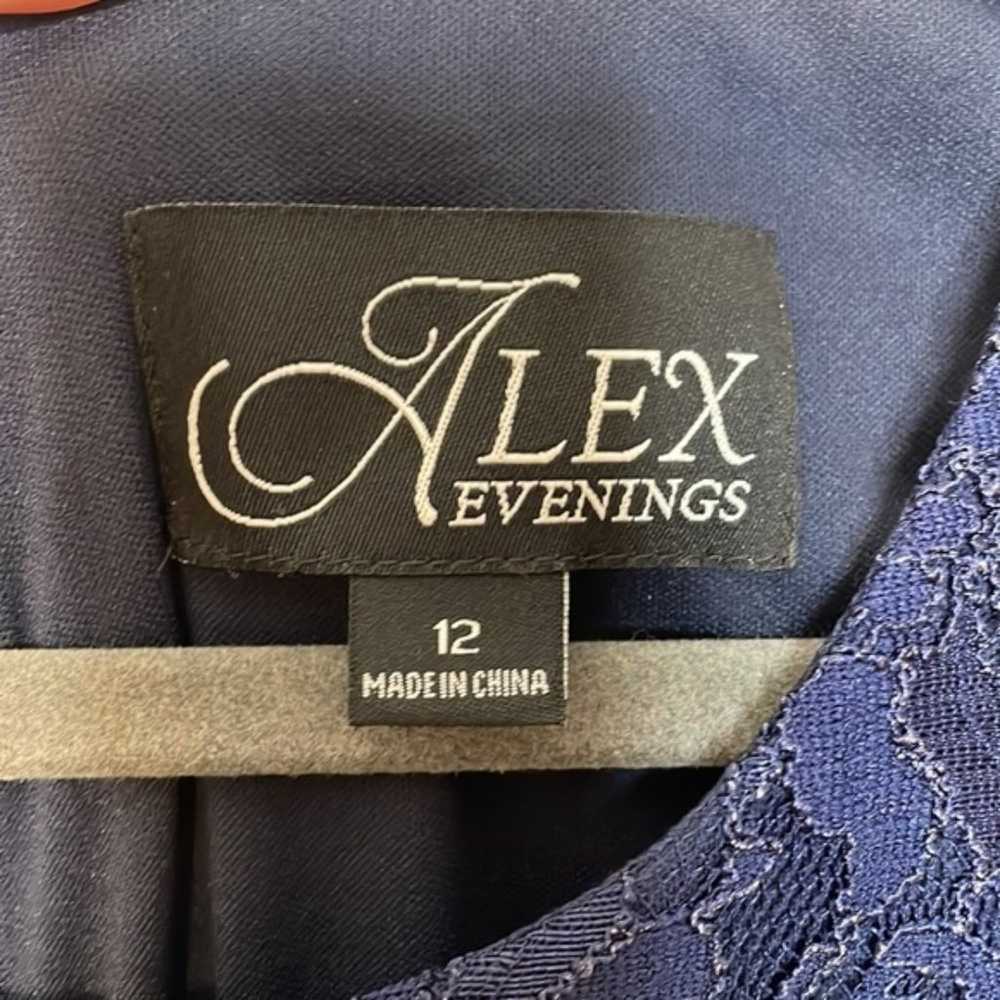 Alex Evenings Blue Lace Gown Size 12 - image 4