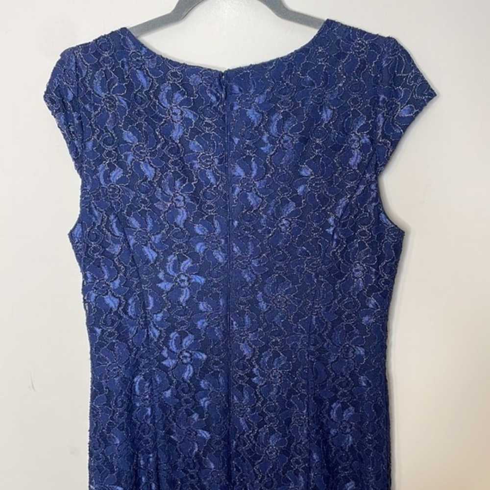 Alex Evenings Blue Lace Gown Size 12 - image 7