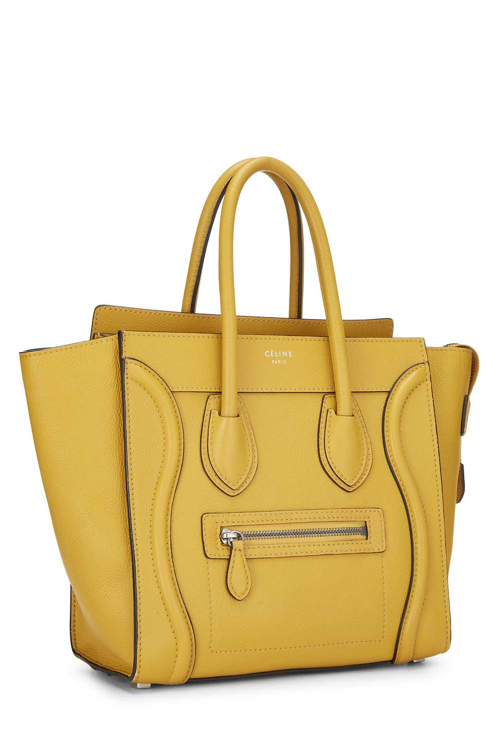 Yellow Calfskin Leather Luggage Micro - image 2