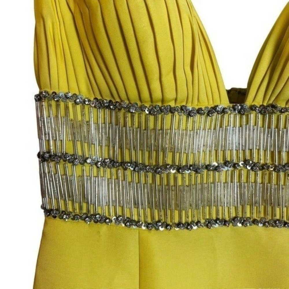 Jovani Yellow Beaded V-Neck Mermaid Prom Dress Fo… - image 8