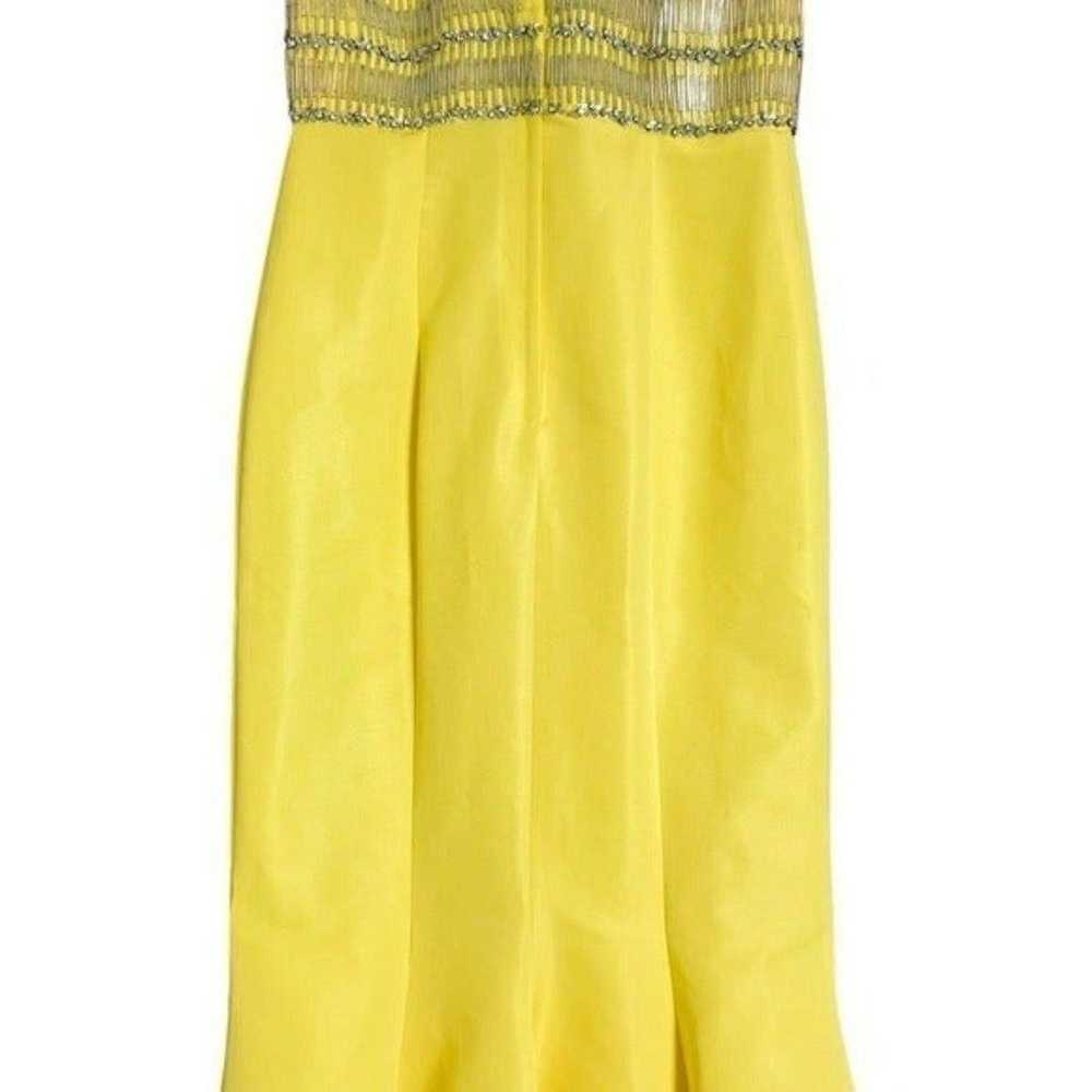 Jovani Yellow Beaded V-Neck Mermaid Prom Dress Fo… - image 9