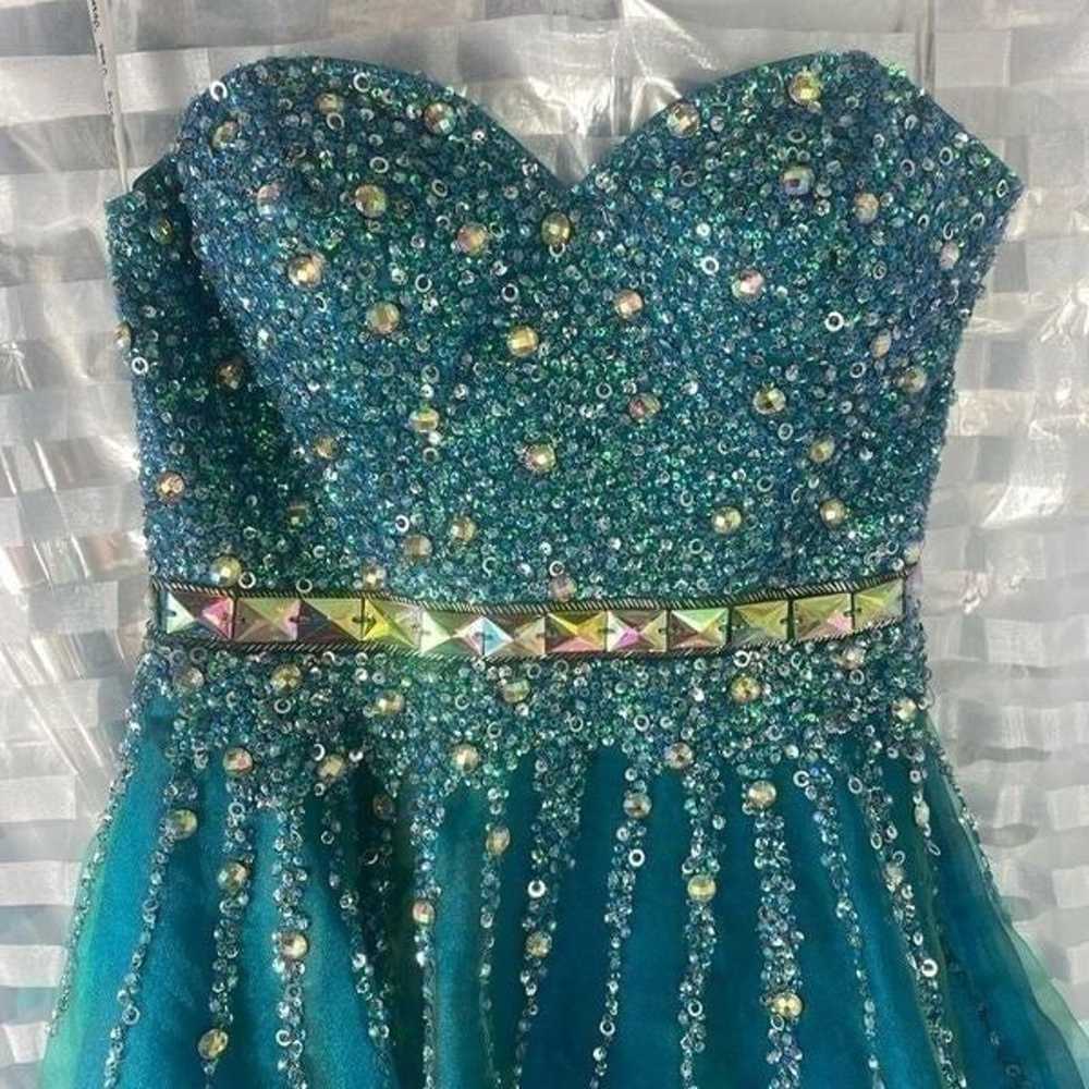 Partytime Blue Sequin Sleeveless Party Dress - image 3